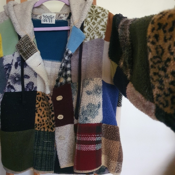 Selective Eye patchwork sherpa jacket - Picture 5 of 8